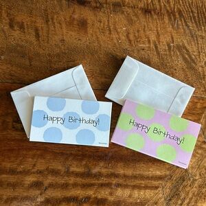 "Happy Birthday" flat cards with envelopes 2 packs 10 sets each